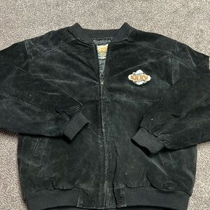 Super Bowl XXXV 2001 Tampa Florida Suede Jeff Hamilton Jacket Mens Sz XL